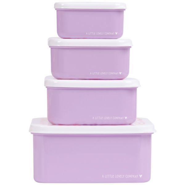 Lot de 4 boîtes à goûter Fleurs du jardin