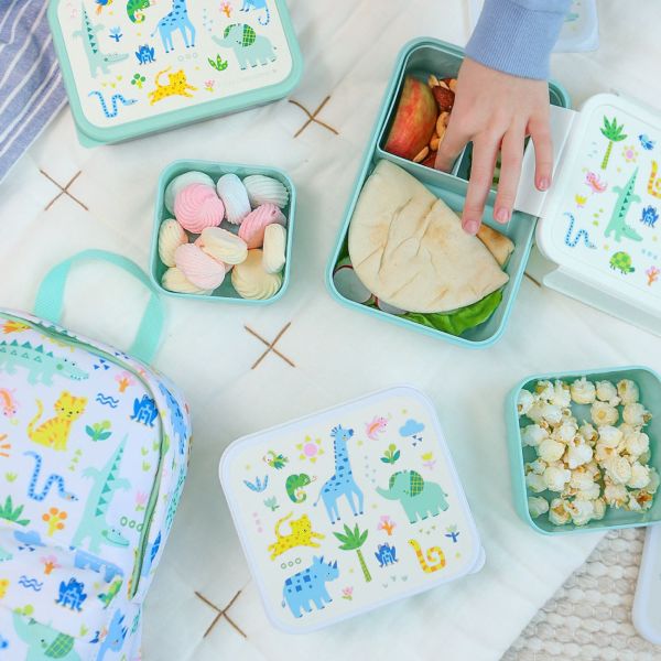 Lot de 4 boîtes à goûter Jungle
