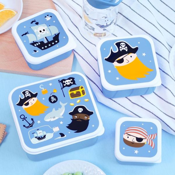 Lot de 4 boîtes à goûter Pirates