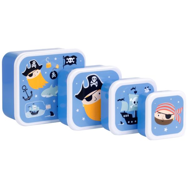 Lot de 4 boîtes à goûter Pirates