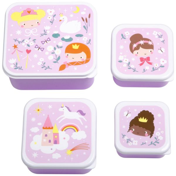 Lot de 4 boîtes à goûter Princesses