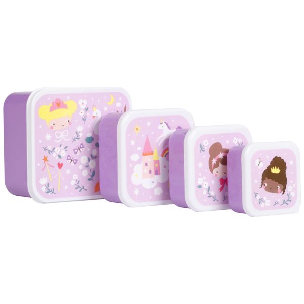 Lot de 4 boîtes à goûter Princesses