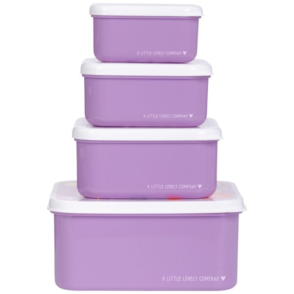 Lot de 4 boîtes à goûter Princesses