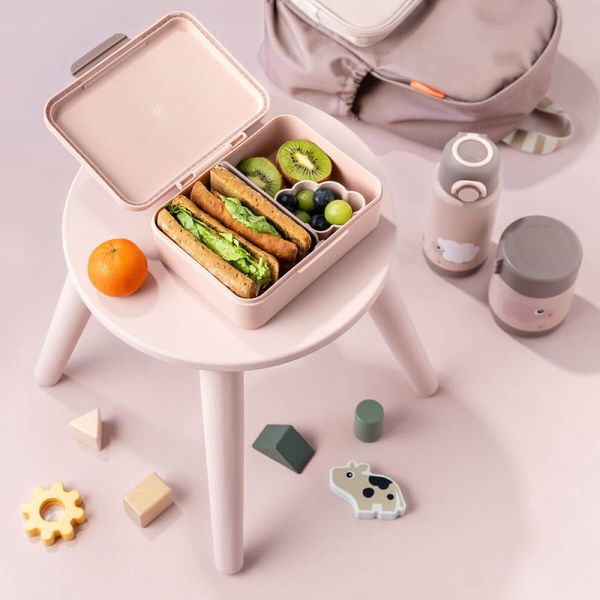 Boîte à goûter avec séparateur Tiny farm Rose