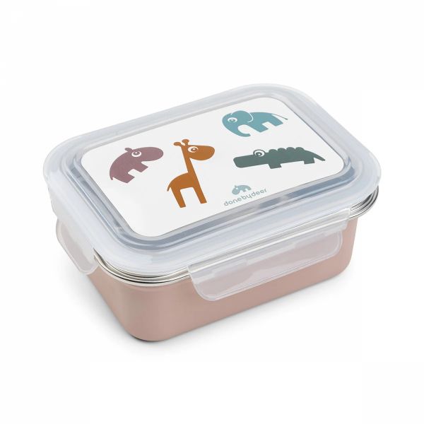 Lunch box enfant inox Deer friends rose