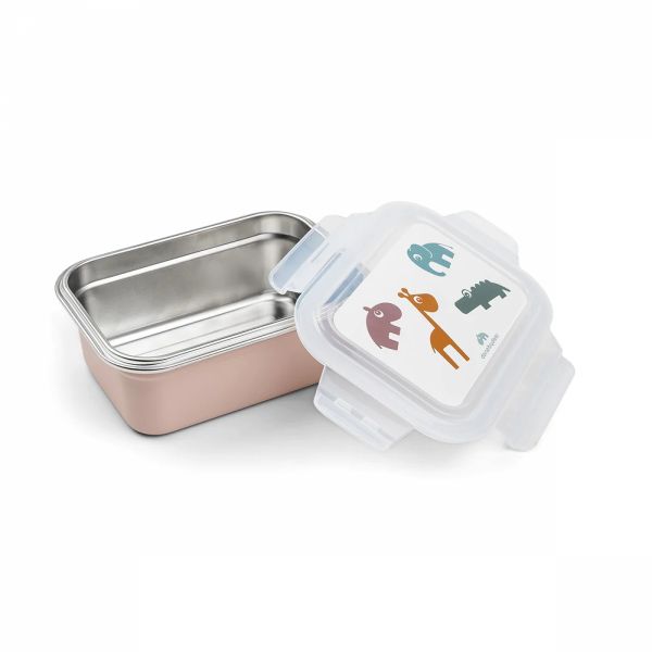 Lunch box enfant inox Deer friends rose