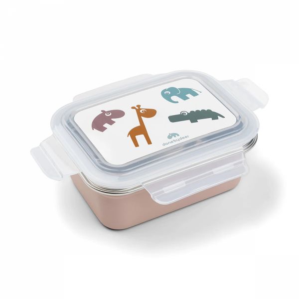 Lunch box enfant inox Deer friends rose