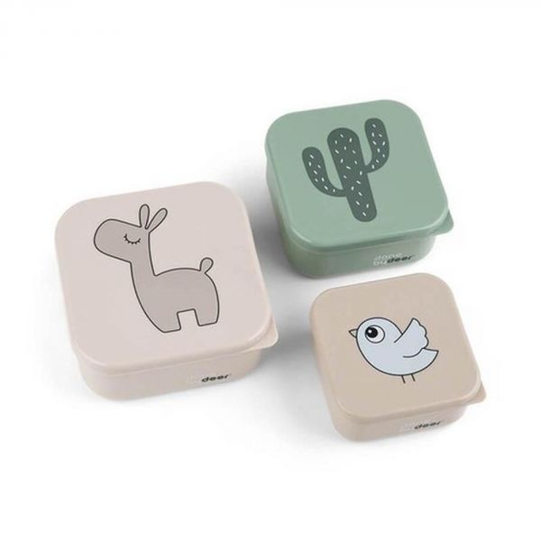 Lot de 3 boites à goûter Deer friends Lalee Sable mixte