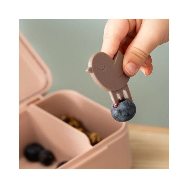 Boîte à goûter avec piques snack Tiny farm Rose
