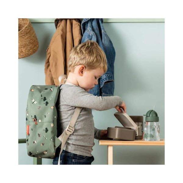 Boîte à goûter avec piques snack Tiny trails Sable
