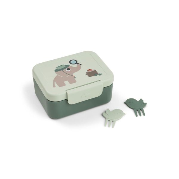 Boîte à goûter avec piques snack Tiny trails Vert
