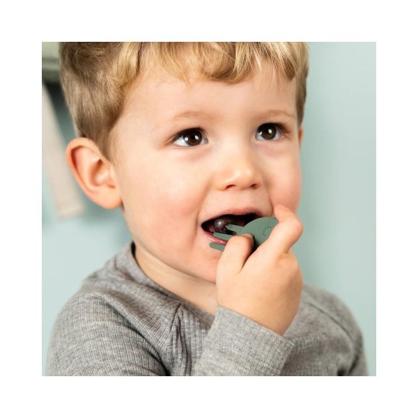 Boîte à goûter avec piques snack Tiny trails Vert