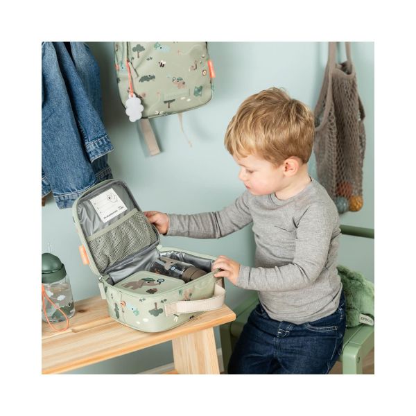 Boîte à goûter avec piques snack Tiny trails Vert