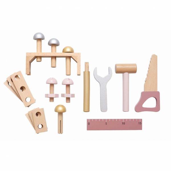 Boîte à outils bois rose