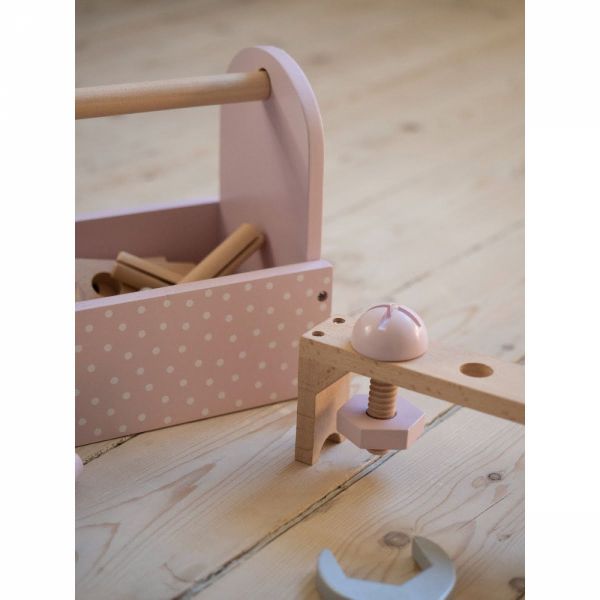 Boîte à outils bois rose