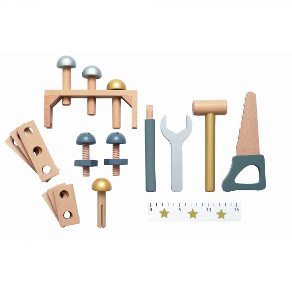 Boîte à outils bois argent