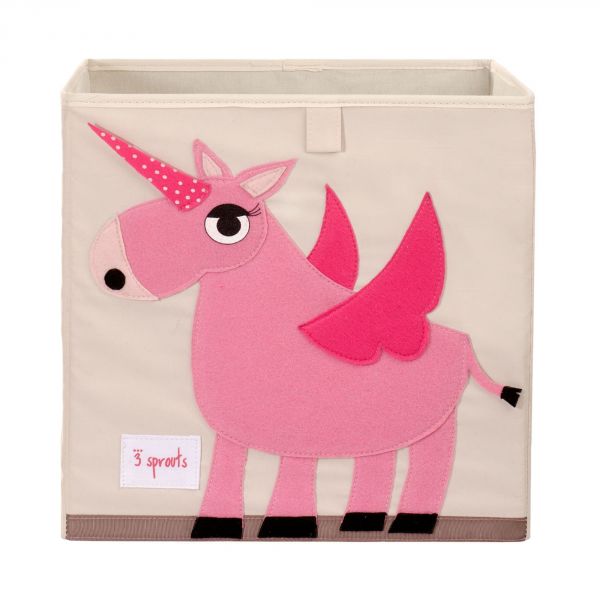 Cube de rangement Licorne 33 x 33 cm