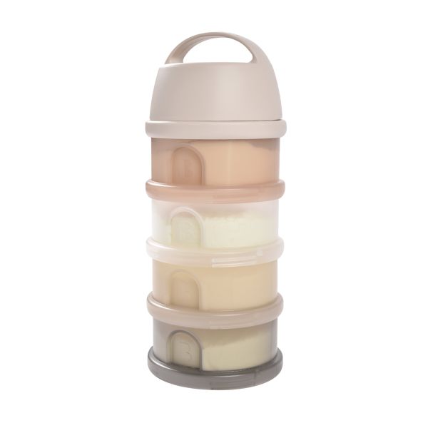 Boîte doseuse de lait empilable 4 compartiments Argile