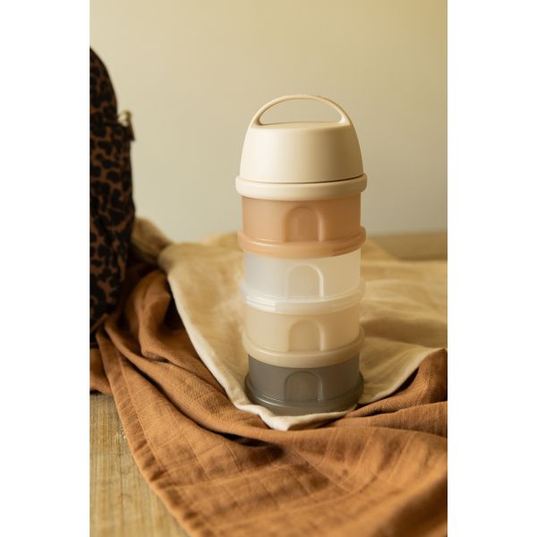 Boîte doseuse de lait empilable 4 compartiments Argile