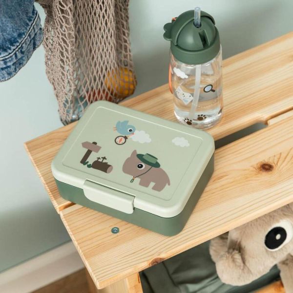 Boîte à goûter avec séparateur Tiny trails Vert