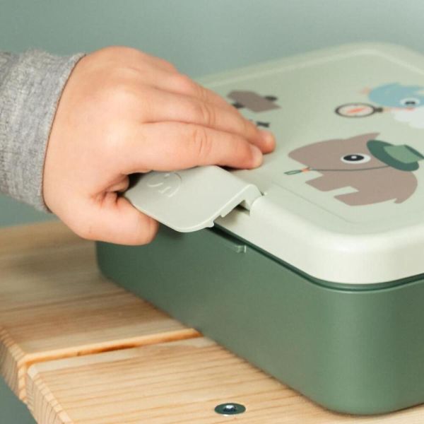 Boîte à goûter avec séparateur Tiny trails Vert