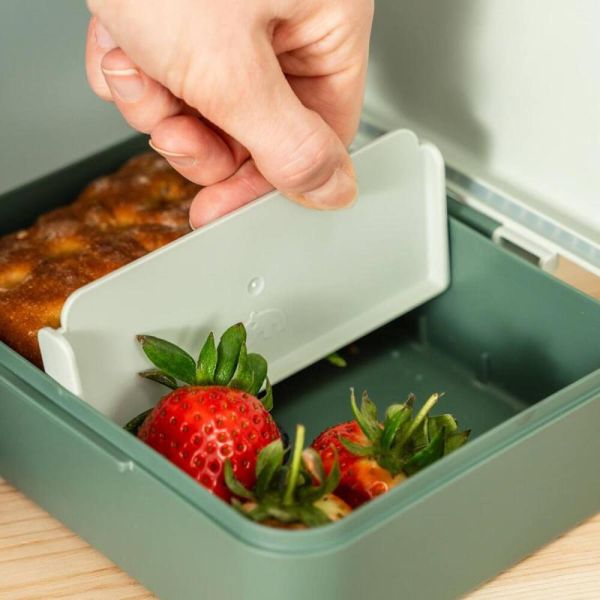 Boîte à goûter avec séparateur Tiny trails Vert