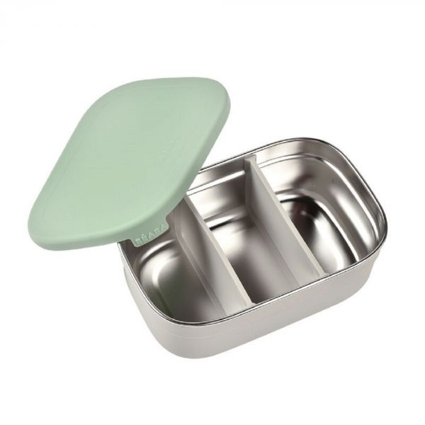 Boîte à goûter inox gris Sage Green