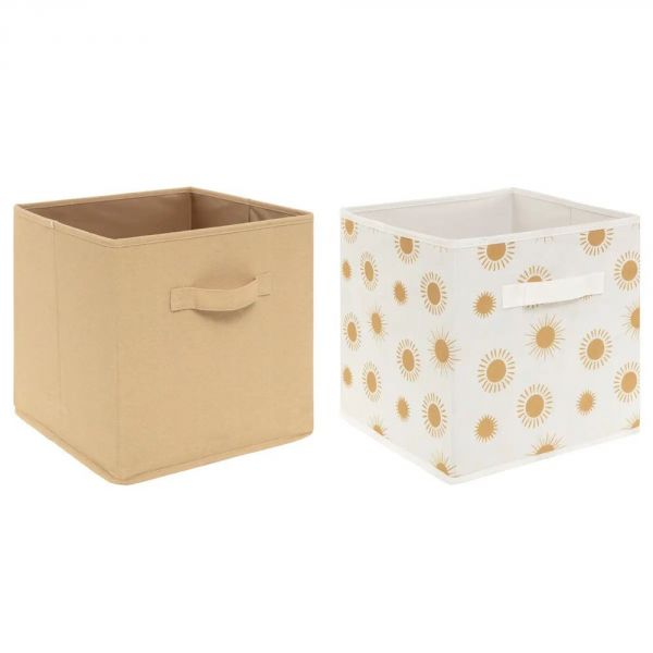 Lot de 2 bacs de rangement enfant Soleil