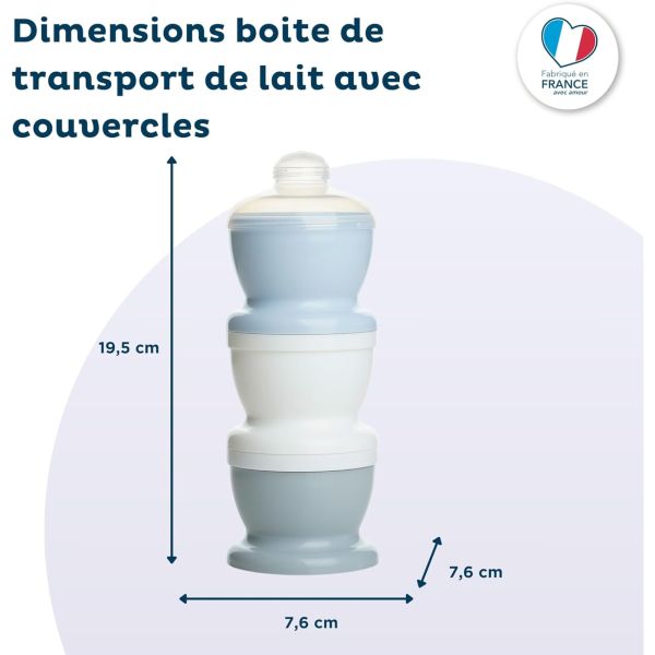 Boite doseuse 3 compartiments Bleu océan