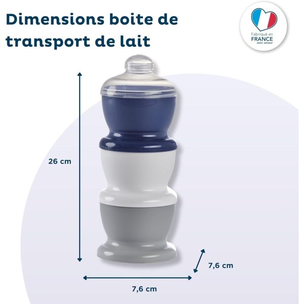 Boite doseuse 3 compartiments Gris charme