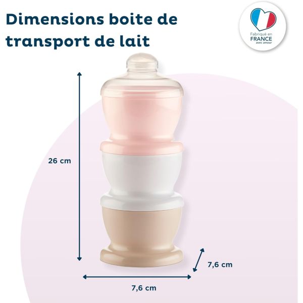 Boite doseuse 3 compartiments Rose poudré