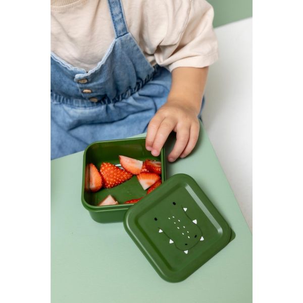 Lot de 3 boîtes à goûter  Carrées - Mr. Alligator