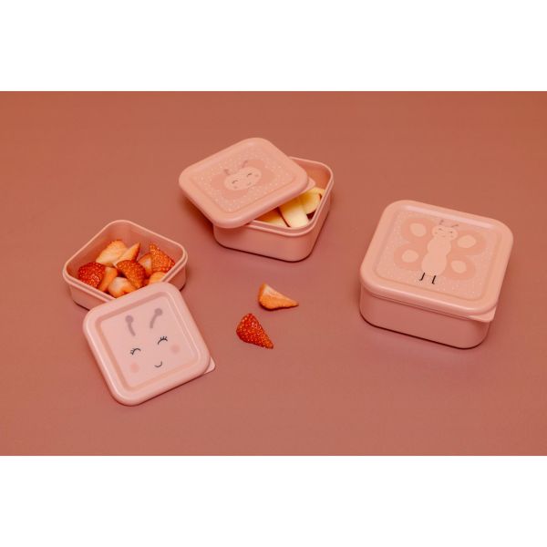 Lot de 3 boîtes à goûter Carrées - Mrs. Butterfly