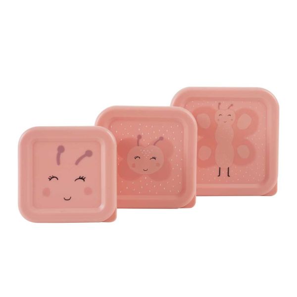 Lot de 3 boîtes à goûter Carrées - Mrs. Butterfly