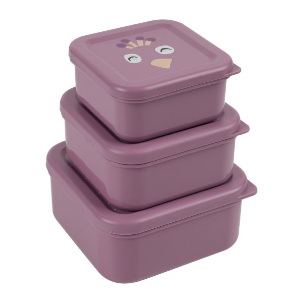 Lot de 3 boîtes à goûter Carrées - Mrs. Peacock