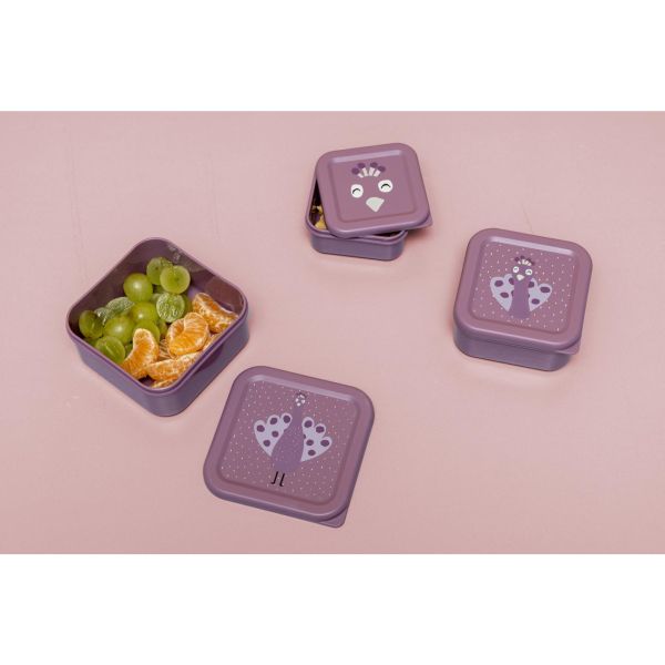 Lot de 3 boîtes à goûter Carrées - Mrs. Peacock