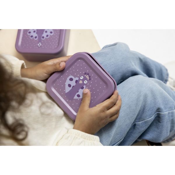 Lot de 3 boîtes à goûter Carrées - Mrs. Peacock