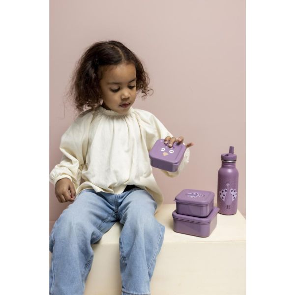 Lot de 3 boîtes à goûter Carrées - Mrs. Peacock