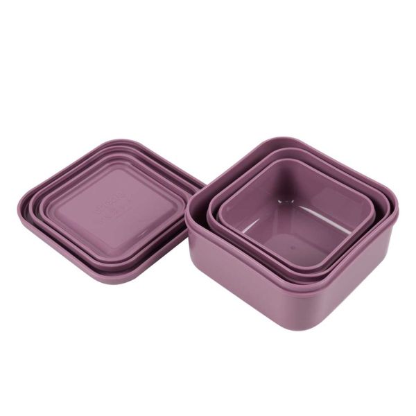 Lot de 3 boîtes à goûter Carrées - Mrs. Peacock