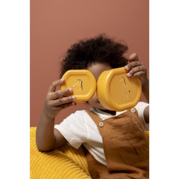 Lot de 2 boîtes à goûter à clip rondes - Mr. Giraffe