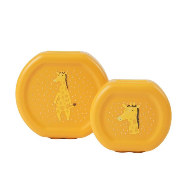 Lot de 2 boîtes à goûter à clip rondes - Mr. Giraffe