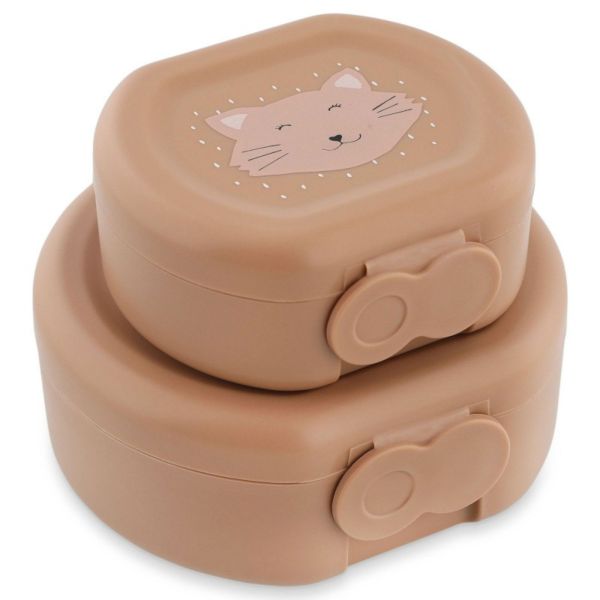 Lot de 2 boîtes à goûter à clip - Mrs. Cat