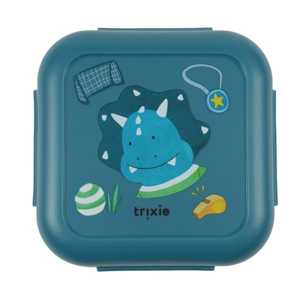 Boîte à goûter avec clips Carrée - Ballplayer Mr. Triceratops