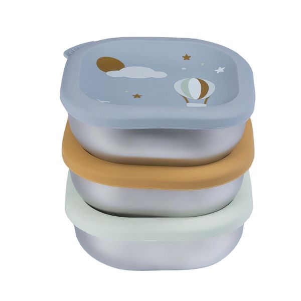 Lot de 3 boîtes repas bébé en inox 250 ml Adventure