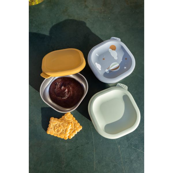 Lot de 3 boîtes repas bébé en inox 250 ml Adventure