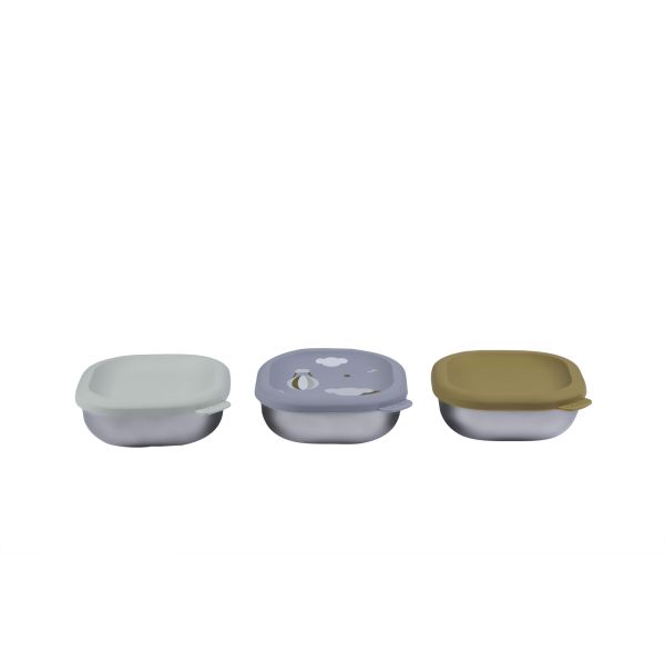 Lot de 3 boîtes repas bébé en inox 250 ml Adventure