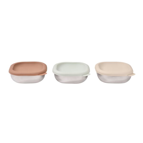 Lot de 3 boîtes repas bébé en inox 250 ml Natural