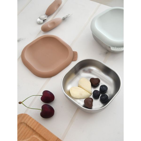 Lot de 3 boîtes repas bébé en inox 250 ml Natural