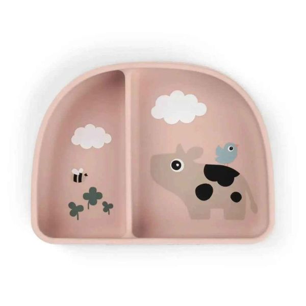 Bol à compartiments Stick & Stay Tiny farm Rose