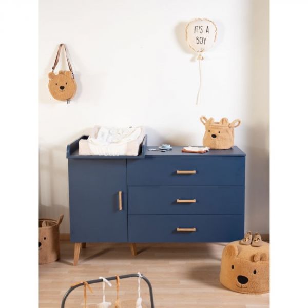 Commode Bold blue bleu avec plan à langer